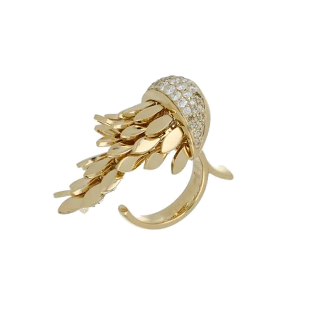 SPETTINATO YELLOW GOLD PINKY RING - Image 2