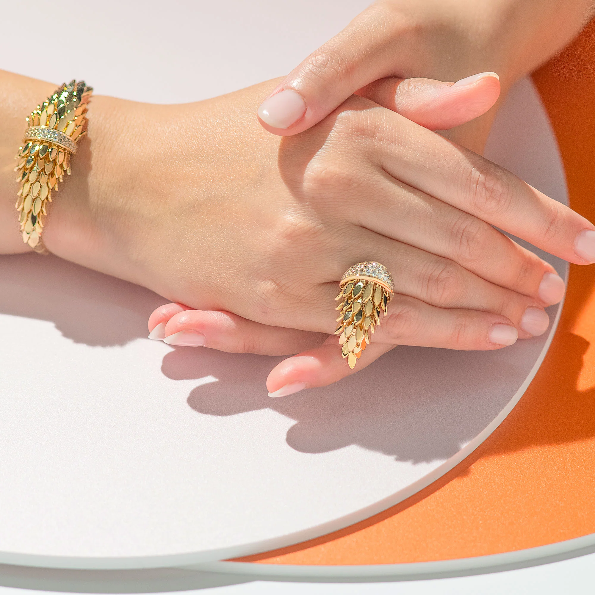 SPETTINATO YELLOW GOLD PINKY RING - Image 4