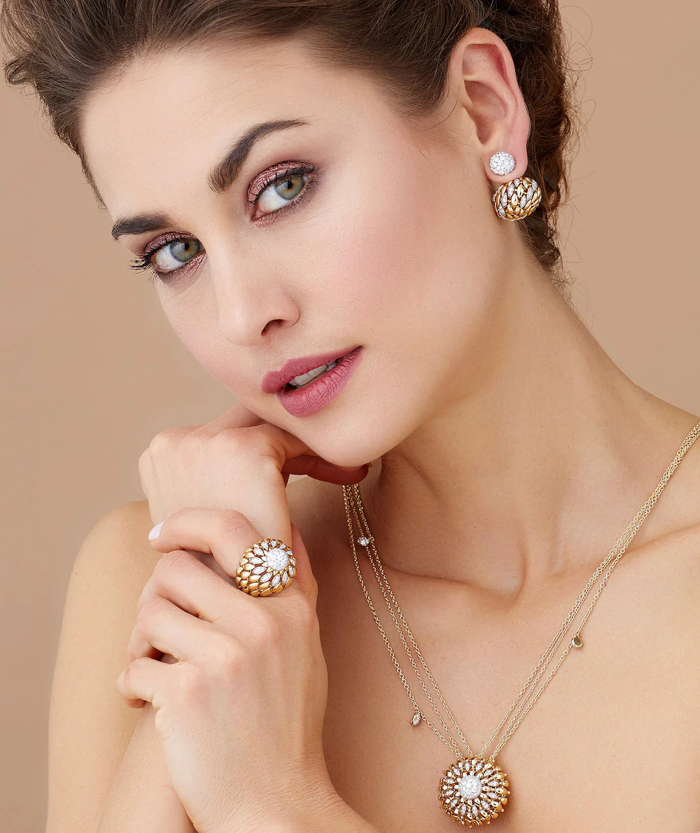 TWIST TWIST BIG YELLOW GOLD DIAMOND PENDANT - Image 2