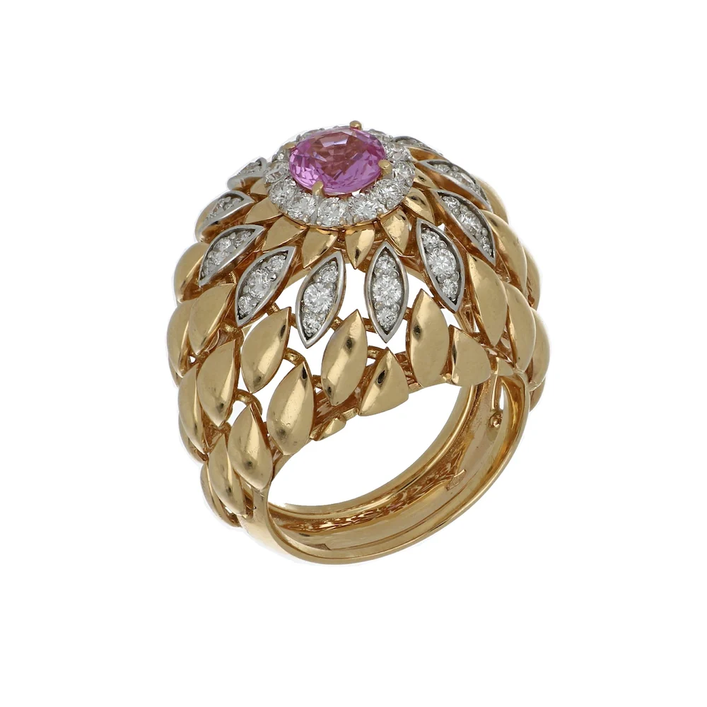 TWIST TWIST BIG PINK SAPPHIRES RING - Image 2
