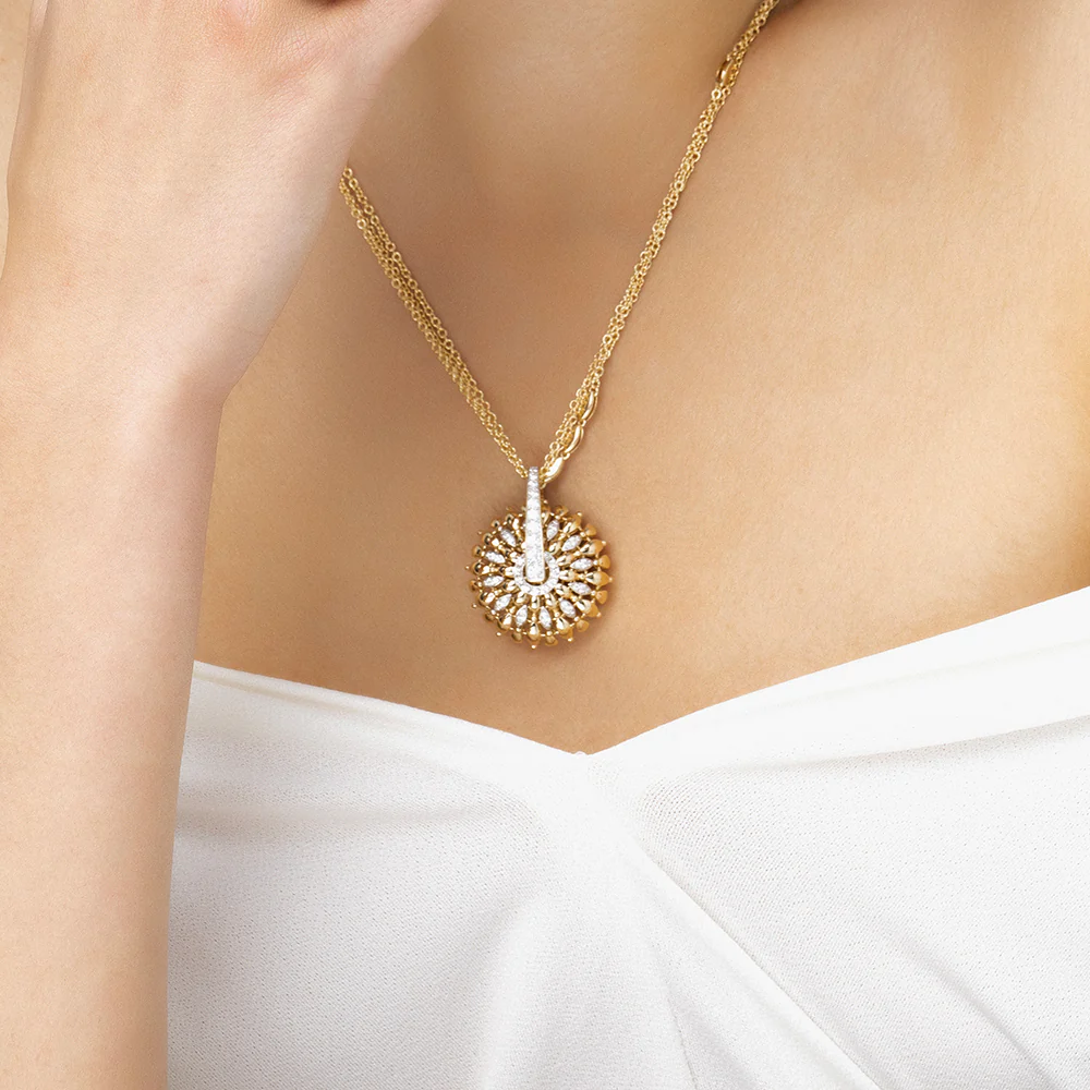 TWIST TWIST BIG SPINNING YELLOW GOLD PENDANT