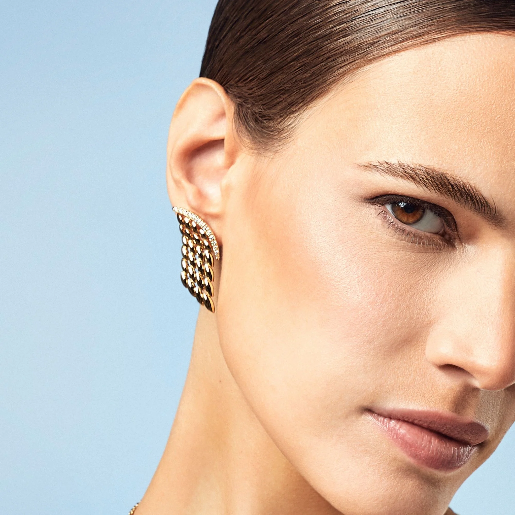 VENTO BIG YELLOW GOLD EARRINGS