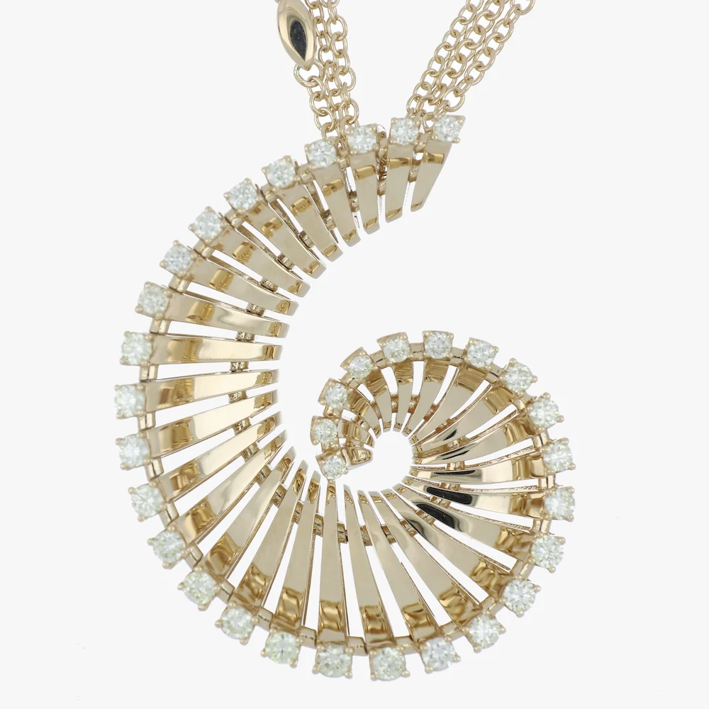 VITO LONG YELLOW GOLD PENDANT - Image 2