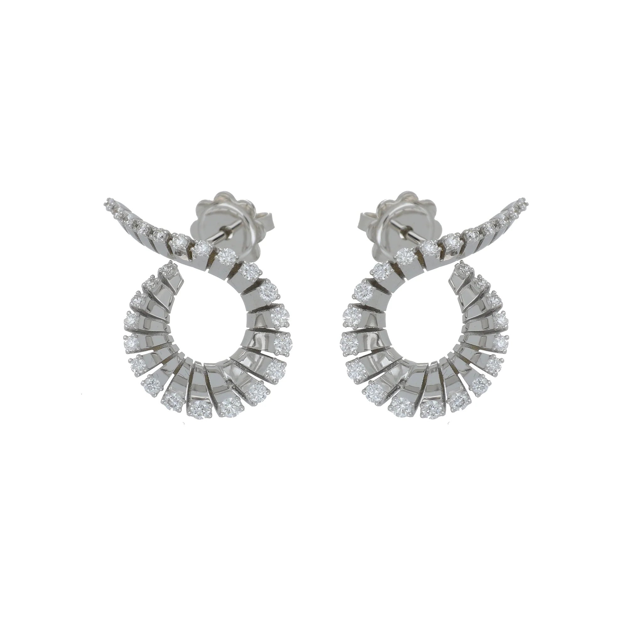 VITO MINI-ME CURLY WHITE GOLD EARRINGS - Image 2