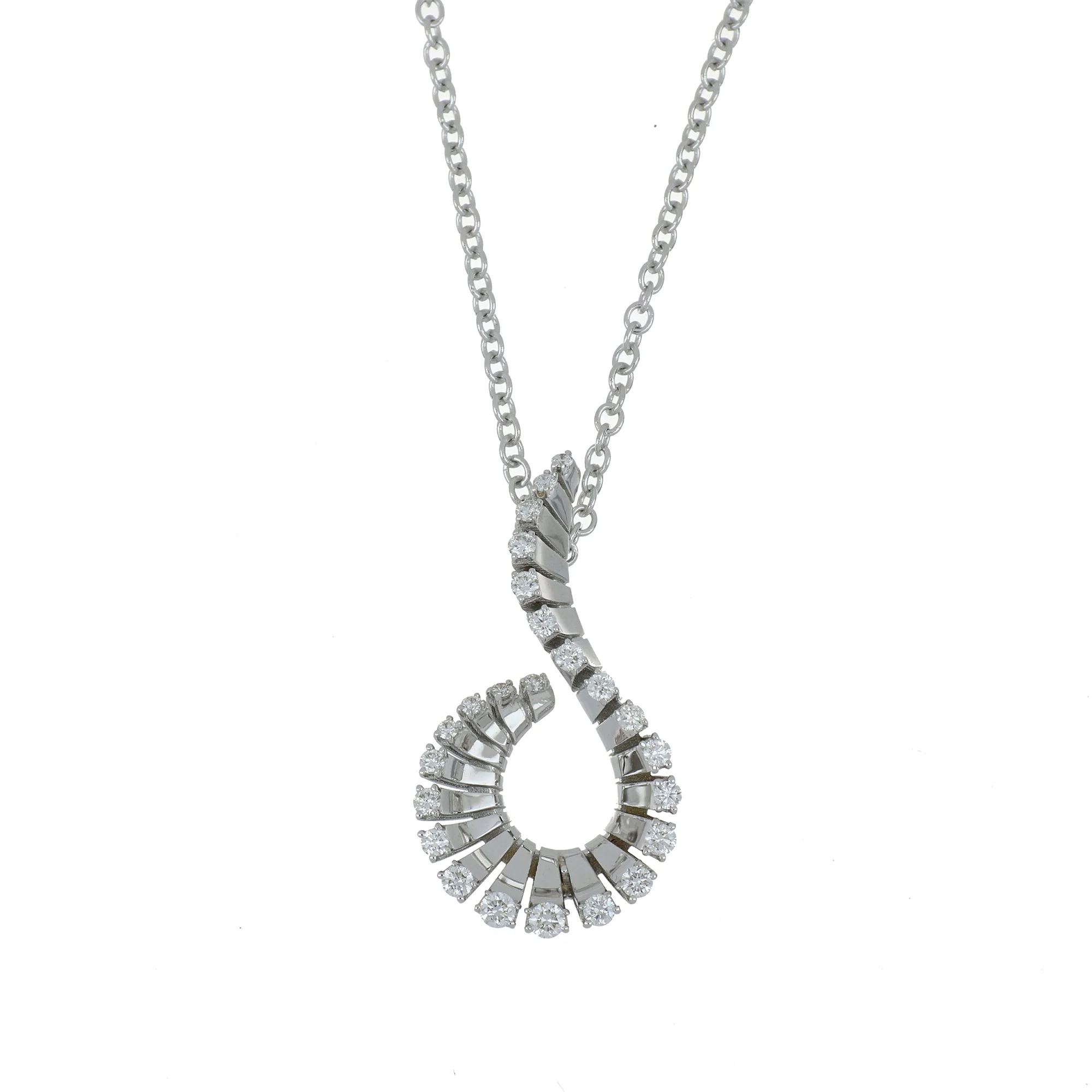 VITO MINI-ME CURLY WHITE GOLD PENDANT - Image 2