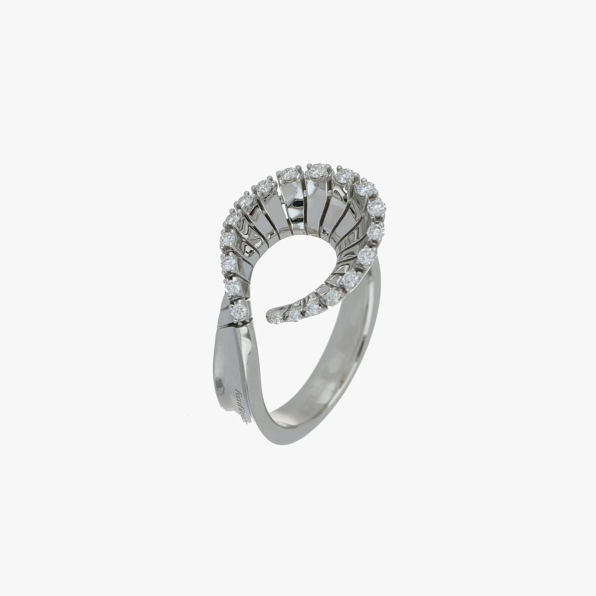 VITO MINI-ME CURLY WHITE GOLD RING - Image 2