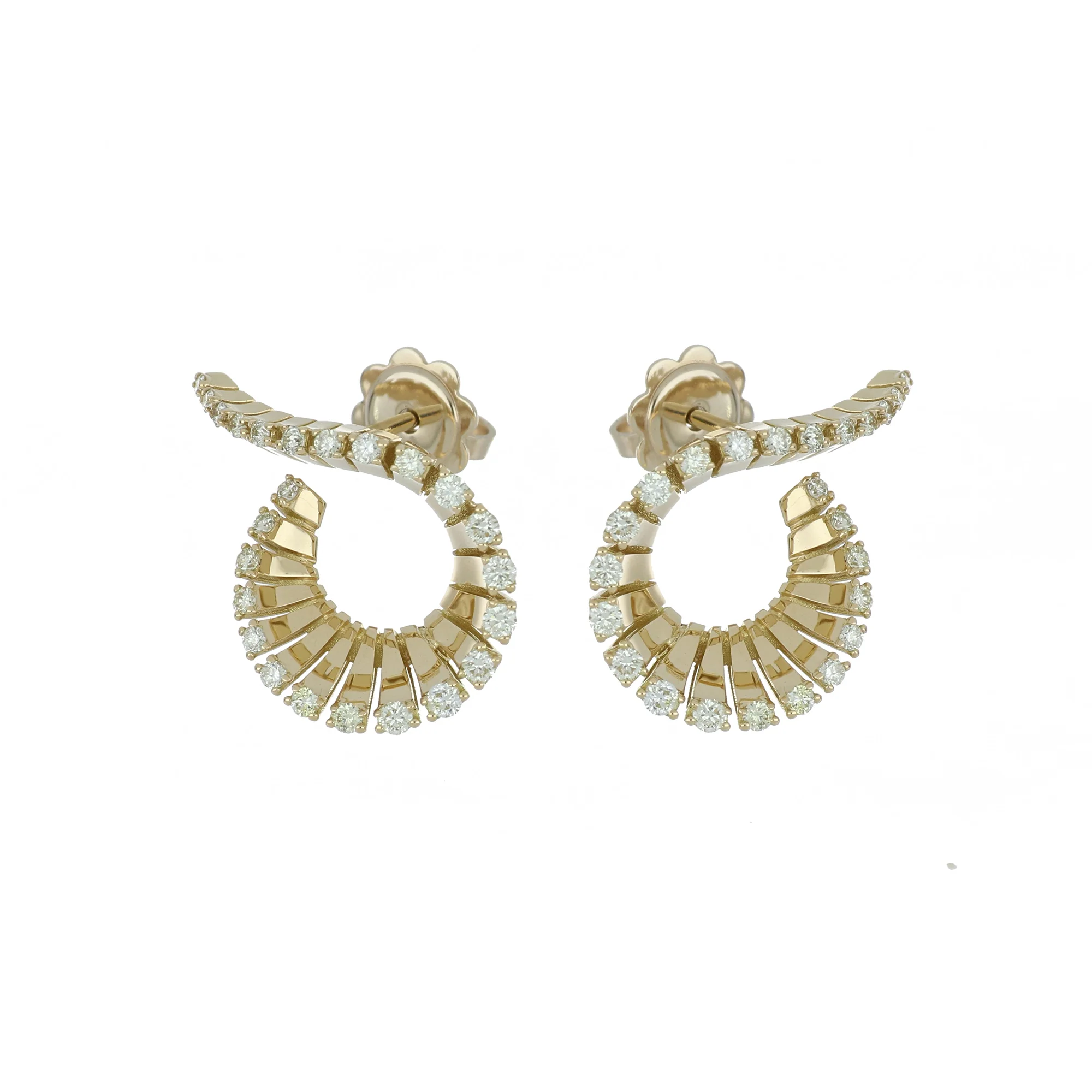 VITO MINI-ME CURLY YELLOW GOLD EARRINGS - Image 2