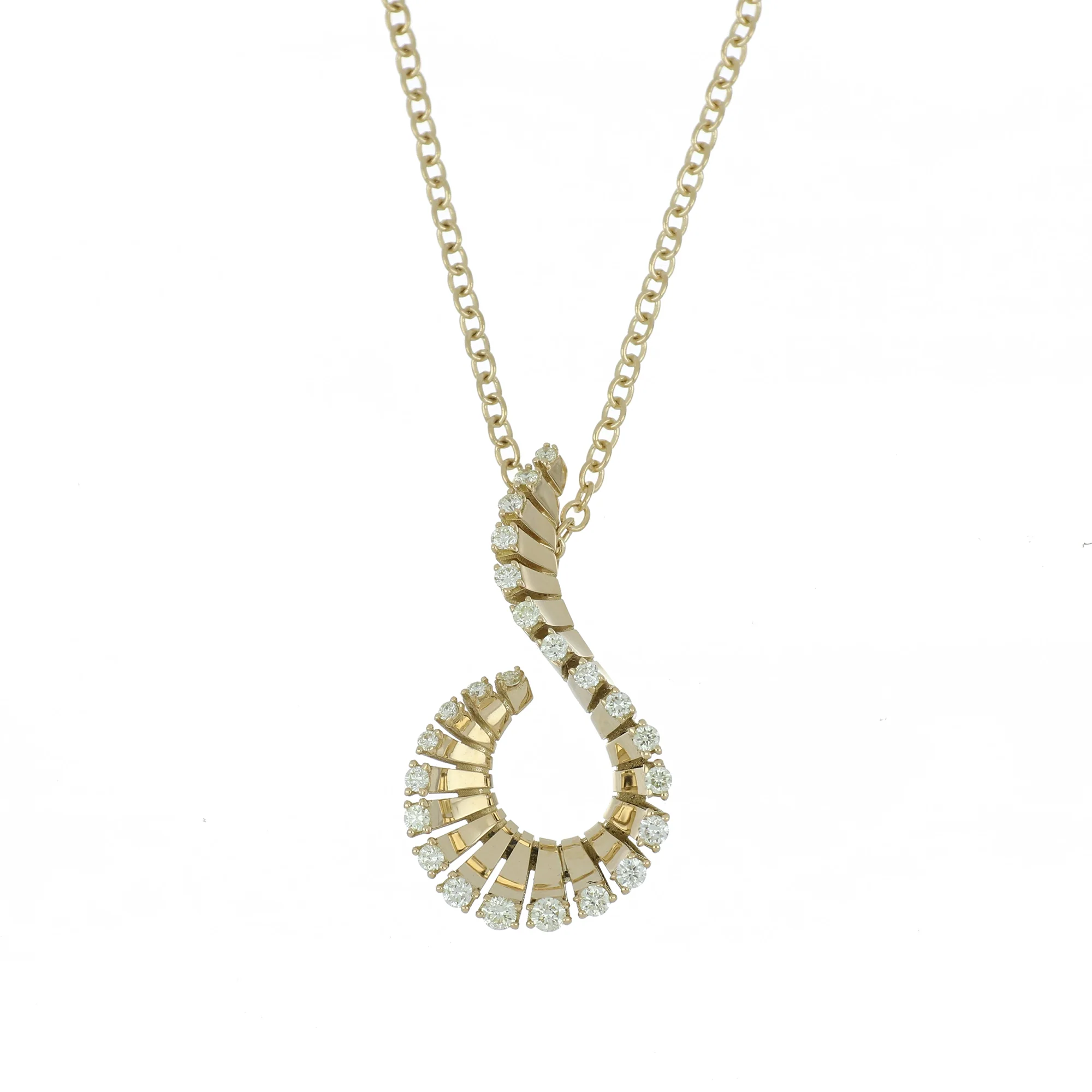 VITO MINI-ME CURLY YELLOW GOLD PENDANT - Image 2