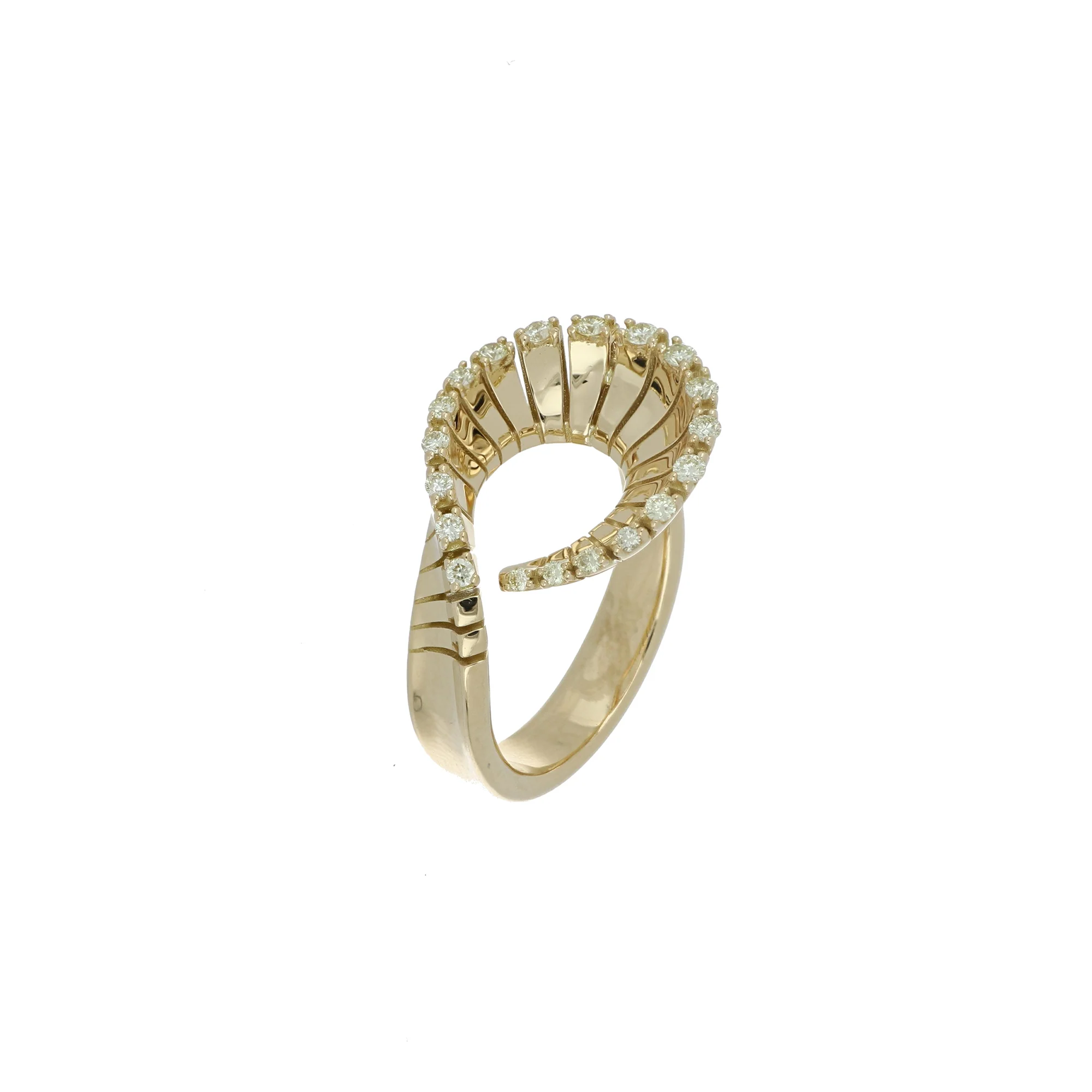 VITO MINI-ME CURLY YELLOW GOLD RING - Image 2