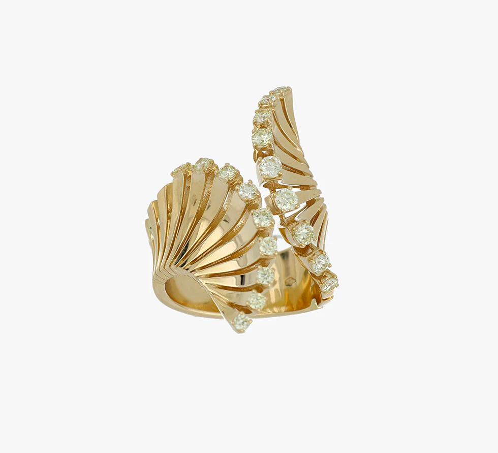 VITO VENTAGLIO RING YELLOW GOLD - Image 2