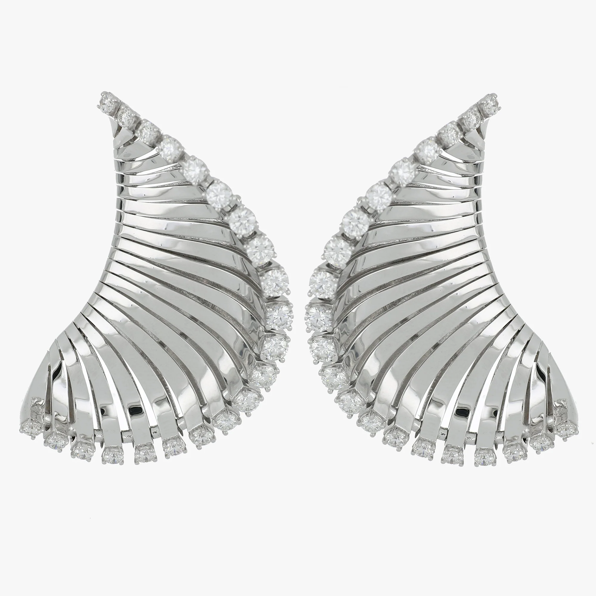 VITO VENTAGLIO WHITE GOLD BIG EARRINGS - Image 2