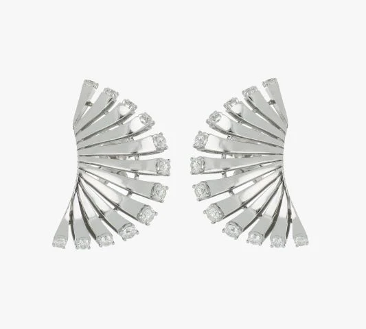 VITO VENTAGLIO WHITE GOLD EARRINGS - Image 2