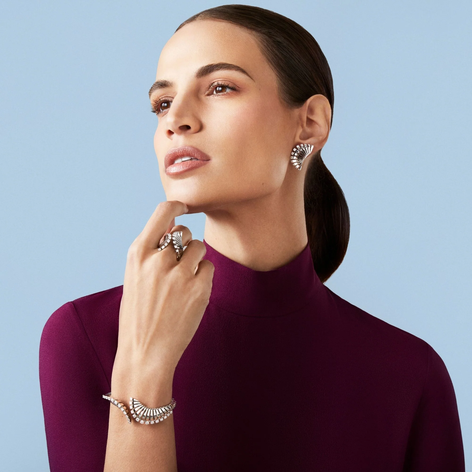 VITO VENTAGLIO WHITE GOLD EARRINGS - Image 4