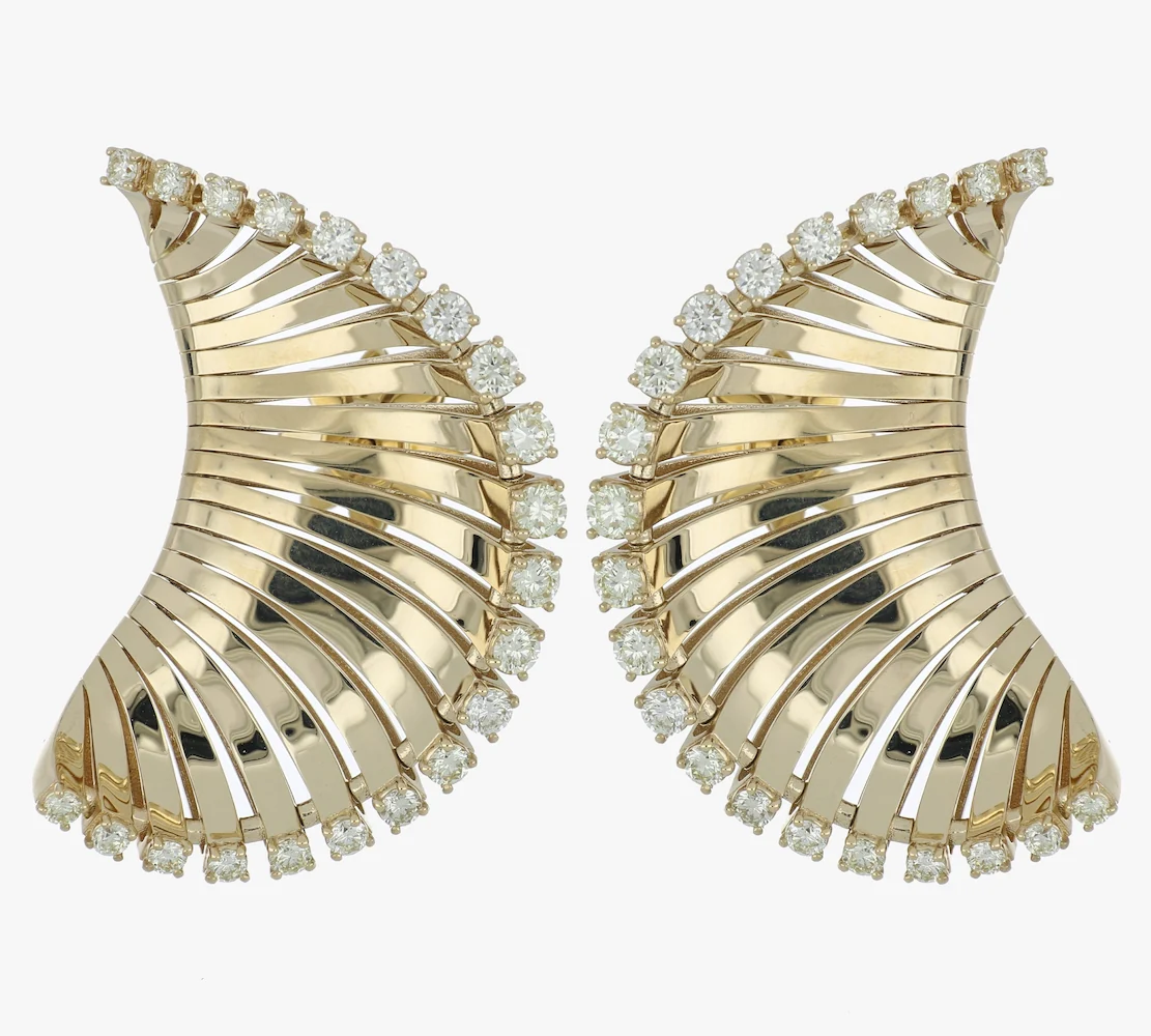 VITO VENTAGLIO YELLOW GOLD BIG EARRINGS - Image 2
