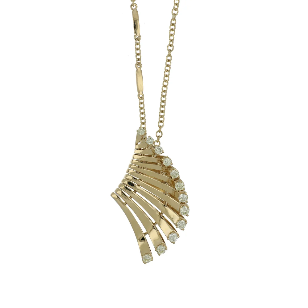 VITO VENTAGLIO YELLOW GOLD PENDANT - Image 2